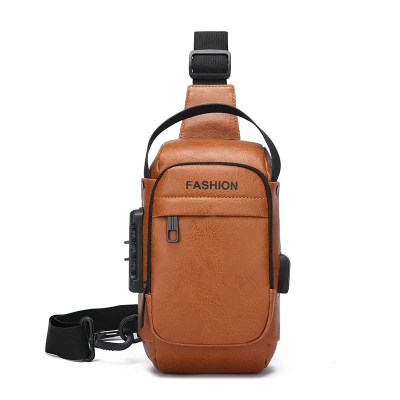 Men's Leather Chest Bag Designer Messenger Crossbody Shoulder Bag