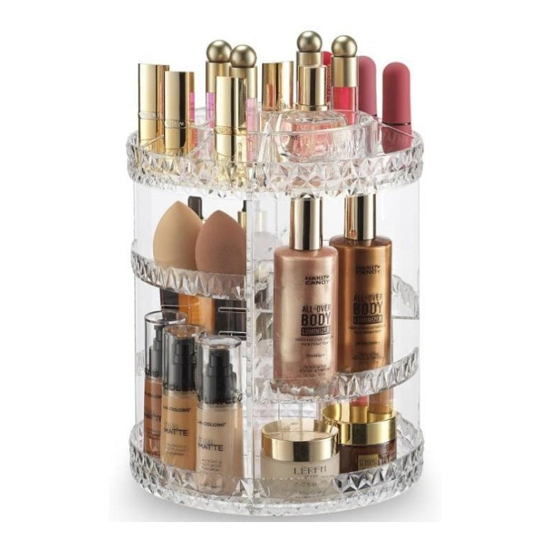 360° Rotating Diamond Makeup Organizer