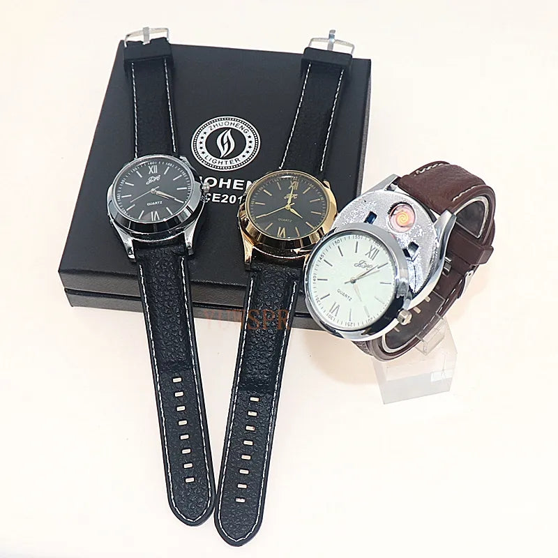 Rechargeable UNIQUE USB Laighter Windproof Wristwatch