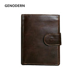 Crazy Horse Men Genuine Leather Business Wallet Coin Zipper