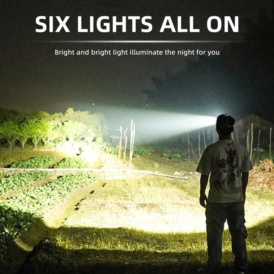 Super Bright Rechargeable Long Head-Mounted LED Miners Lamp Flashlight