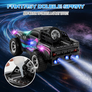 🚙💨 1:16 RC Mist Spray Off-Road Truck with LED Lights & Dual Batteries