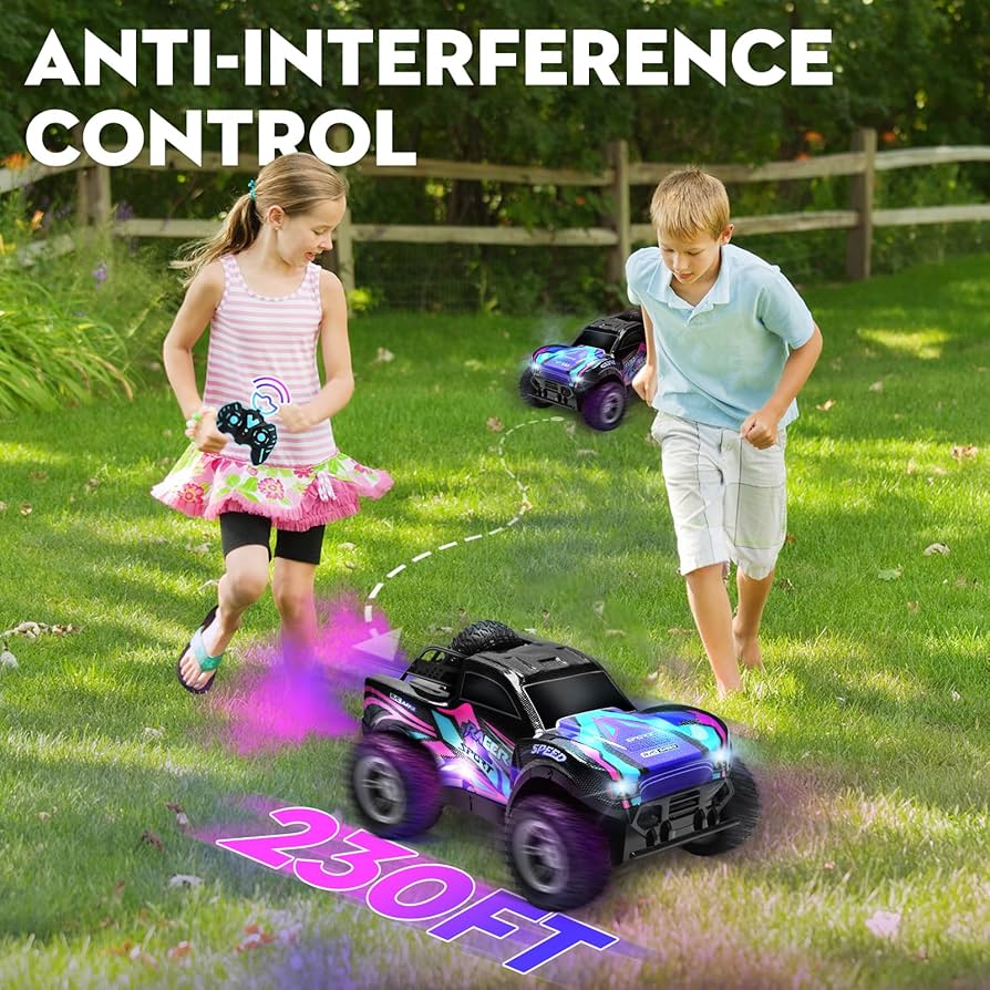 🚙💨 1:16 RC Mist Spray Off-Road Truck with LED Lights & Dual Batteries