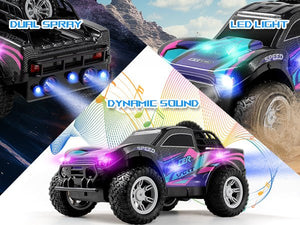🚙💨 1:16 RC Mist Spray Off-Road Truck with LED Lights & Dual Batteries