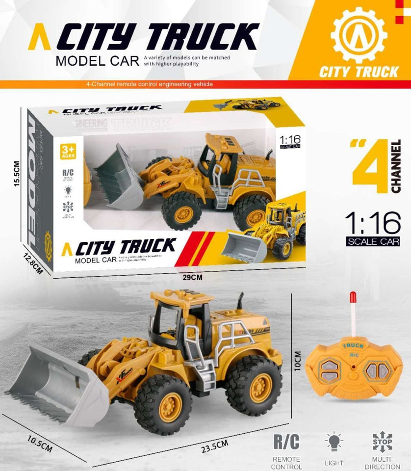 1:16 Scale Remote Control Construction Loader Truck – with Battery & USB Charging