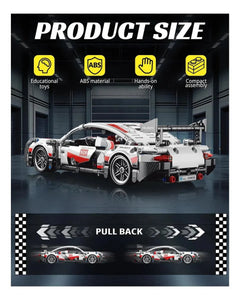 1:18 Scale Lego Sports Car Blocks Set – 455 PCS Racing Build Kit