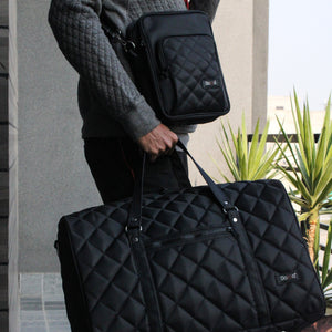 PREMIUM BLACK QUILTED DUFFLE BAG + FREE GIFT