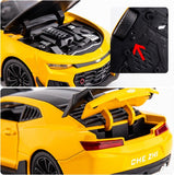 1:24 Chevrolet Camaro Diecast Car with Smoke Effect – Metal Body, Doors Open, Light & Sound
