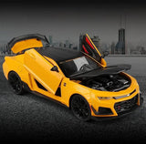 1:24 Chevrolet Camaro Diecast Car with Smoke Effect – Metal Body, Doors Open, Light & Sound