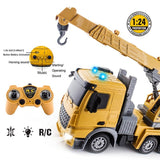 1:24 Rechargeable RC Construction Crane – 2.4G Remote Control Truck with Lights & 7 Functions