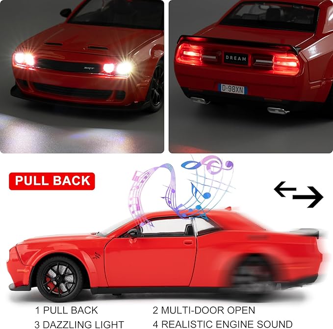 1:24 Scale Die-Cast Dodge Hellcat – High-Performance Muscle Car Collectible