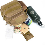 Tactical Military Chest Sling Bag Water Resistant MOLLE Shoulder Backpack Men's One Strap Daypack with Water Bottle Holder