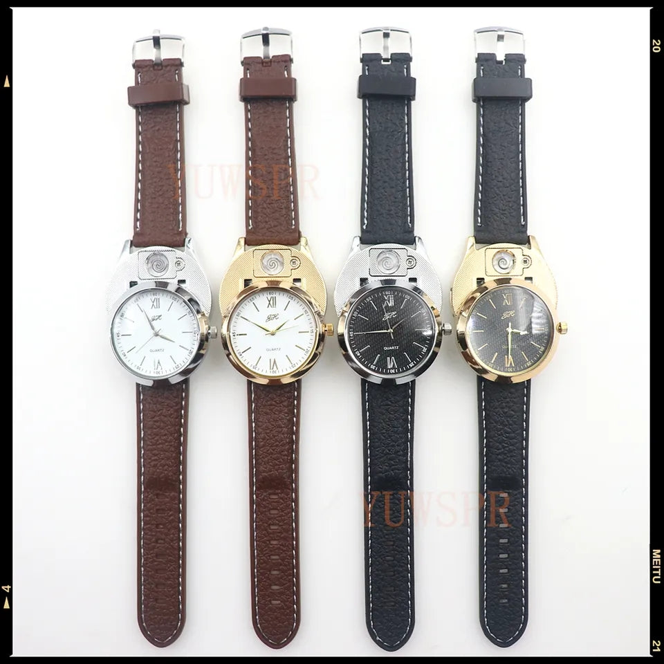 Rechargeable UNIQUE USB Laighter Windproof Wristwatch