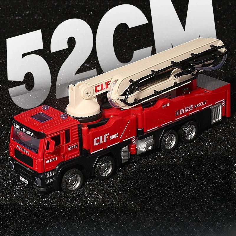 1:50 Fire Rescue Crane Truck – Diecast Construction Vehicle Model