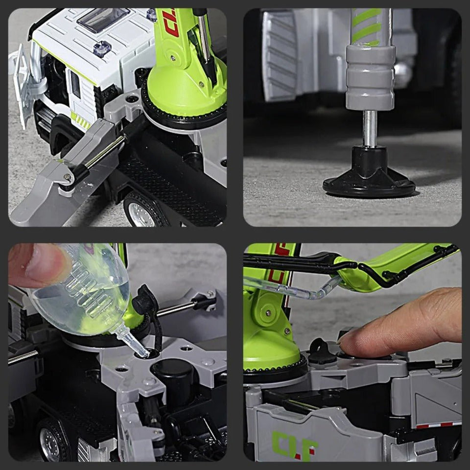 1:50 Fire Rescue Crane Truck – Diecast Construction Vehicle Model