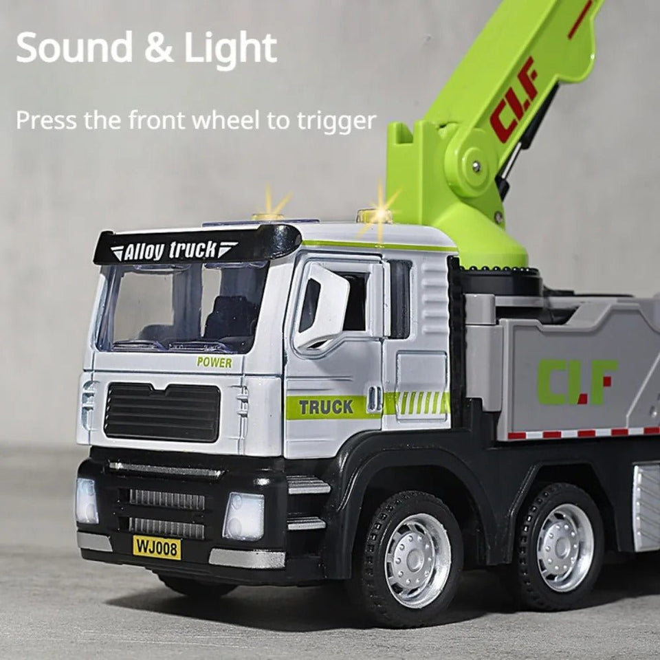 1:50 Fire Rescue Crane Truck – Diecast Construction Vehicle Model