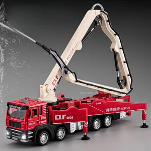 1:50 Fire Rescue Crane Truck – Diecast Construction Vehicle Model