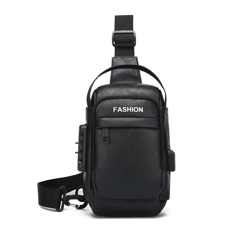 Men's Leather Chest Bag Designer Messenger Crossbody Shoulder Bag