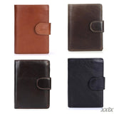 Crazy Horse Men Genuine Leather Business Wallet Coin Zipper