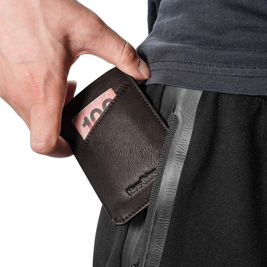 NewBring Slim Business PU Leather Wallet Card Holder