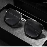 Tony Stark Sunglasses Vintage Square Metal Frame Eyewear