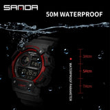 SANDA 6009 Sports Luxury Shockproof Waterproof Wrist Watch