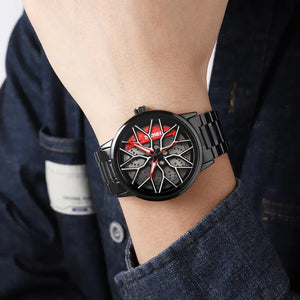 Men's Luxury Watch Waterproof Rotary Sport Car Rim Man Watch