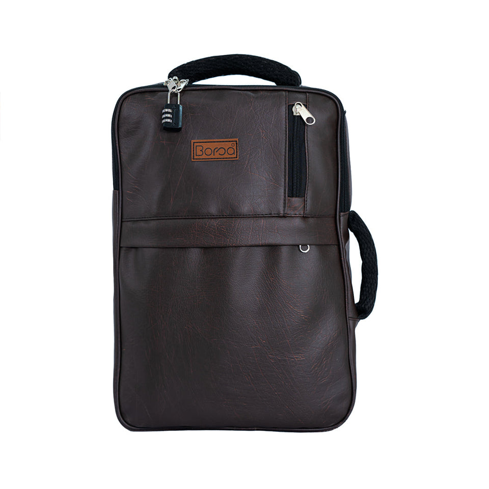 Leather Convertible Backpack + Anti-Theft Keyless Lock (3 In 1)