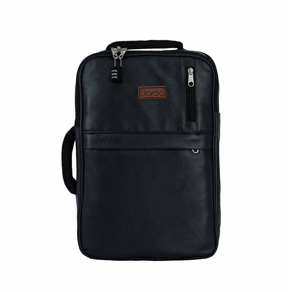 Leather Convertible Backpack + Anti-Theft Keyless Lock (3 In 1)