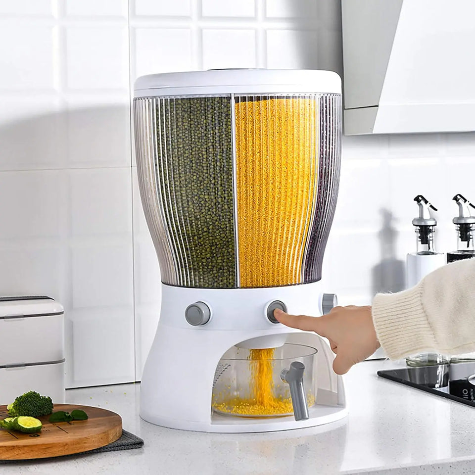 4-Grid Grain Food Storage Dispenser