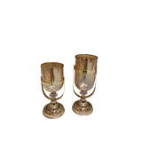 Crystal Glow Metallic Glass Candle Stand