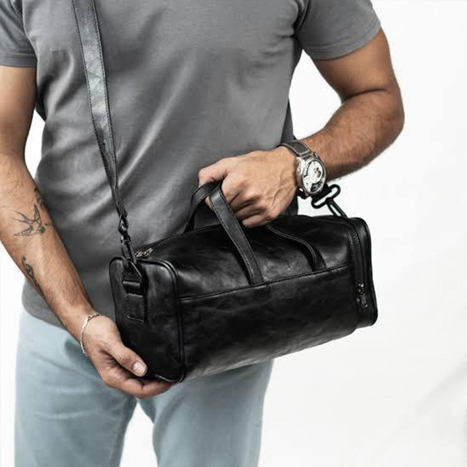 Mini Leather Duffle Bag + Free Crossbody Bag