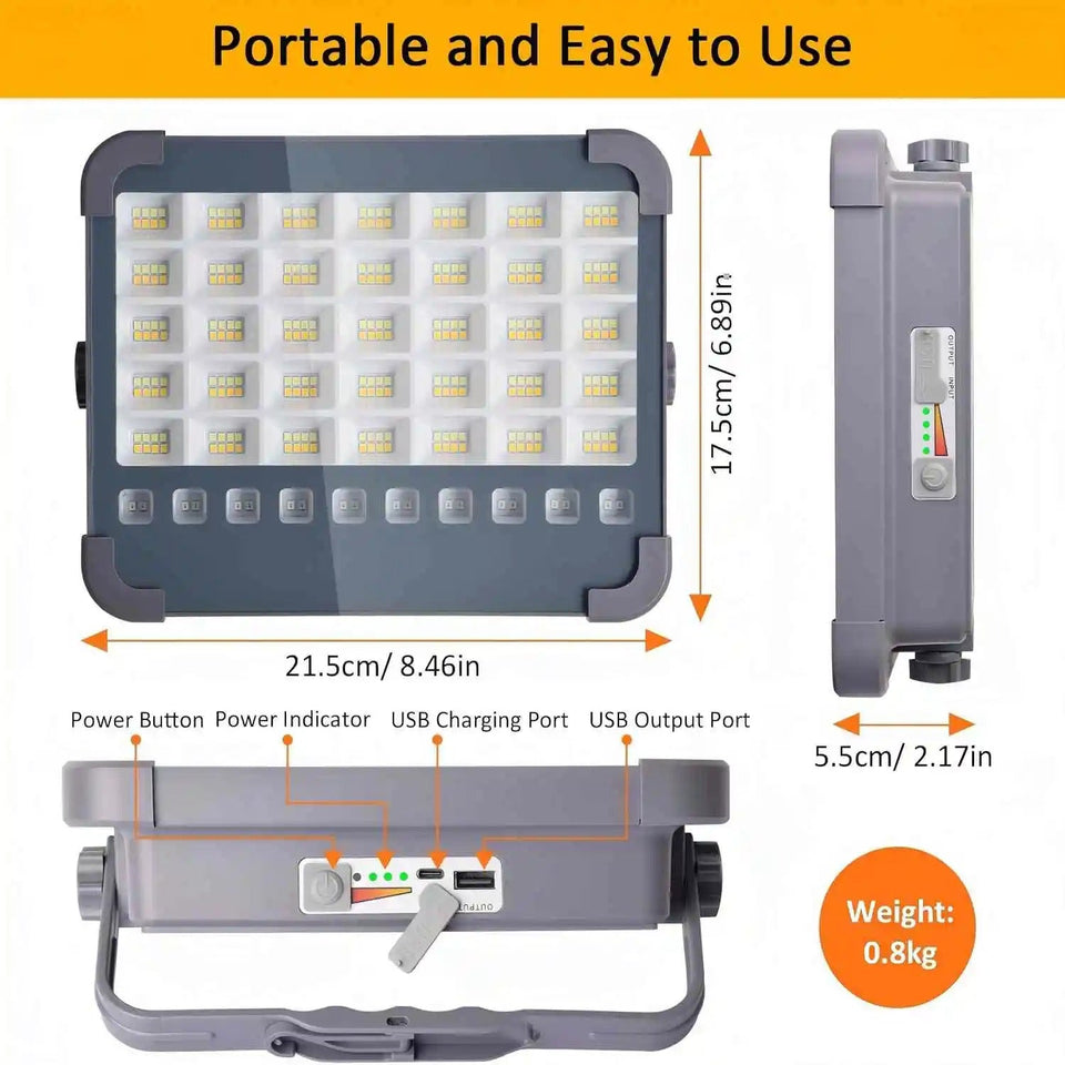 Portable Solar Rechargeable Strong Light Emergency Light Solar Floodlight Hanging