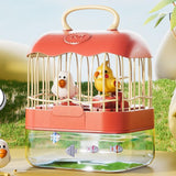 2-in-1 Birdcage & Fish  Tank Playset – Lights, Music &  Moving Fish