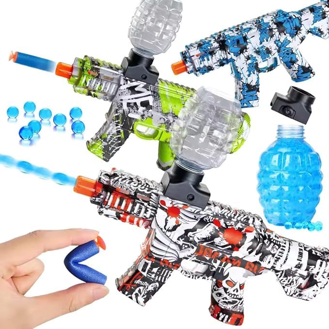 2-in-1 Electric Gel Blaster Gun – Graffiti Edition with Dual Hopper System