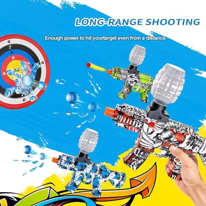 2-in-1 Electric Gel Blaster Gun – Graffiti Edition with Dual Hopper System