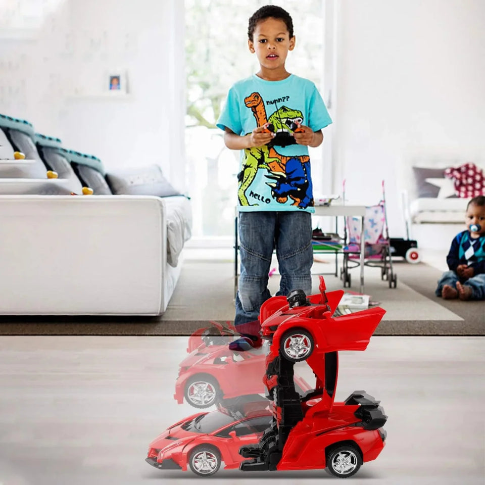 2-in-1 Remote Control Large Size Transforming Robot Car – Remote Control Deformation Vehicle with Sensors
