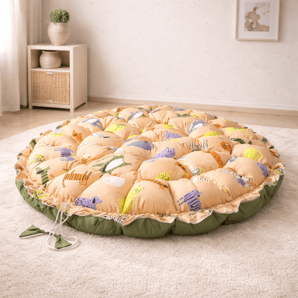 2-in-1 Reversible Baby Sleeping Cot – Soft Round Nest Bed for Newborn
