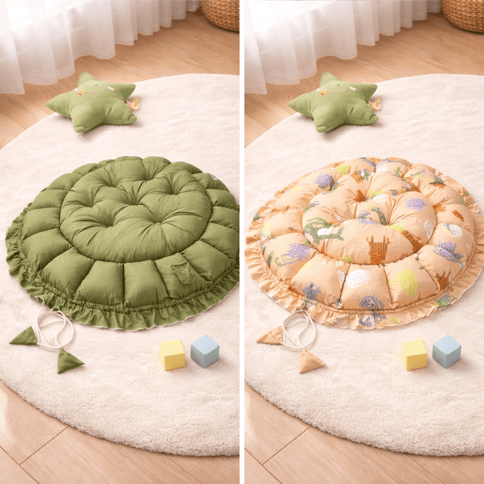 2-in-1 Reversible Baby Sleeping Cot – Soft Round Nest Bed for Newborn