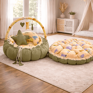 2-in-1 Reversible Baby Sleeping Cot – Soft Round Nest Bed for Newborn