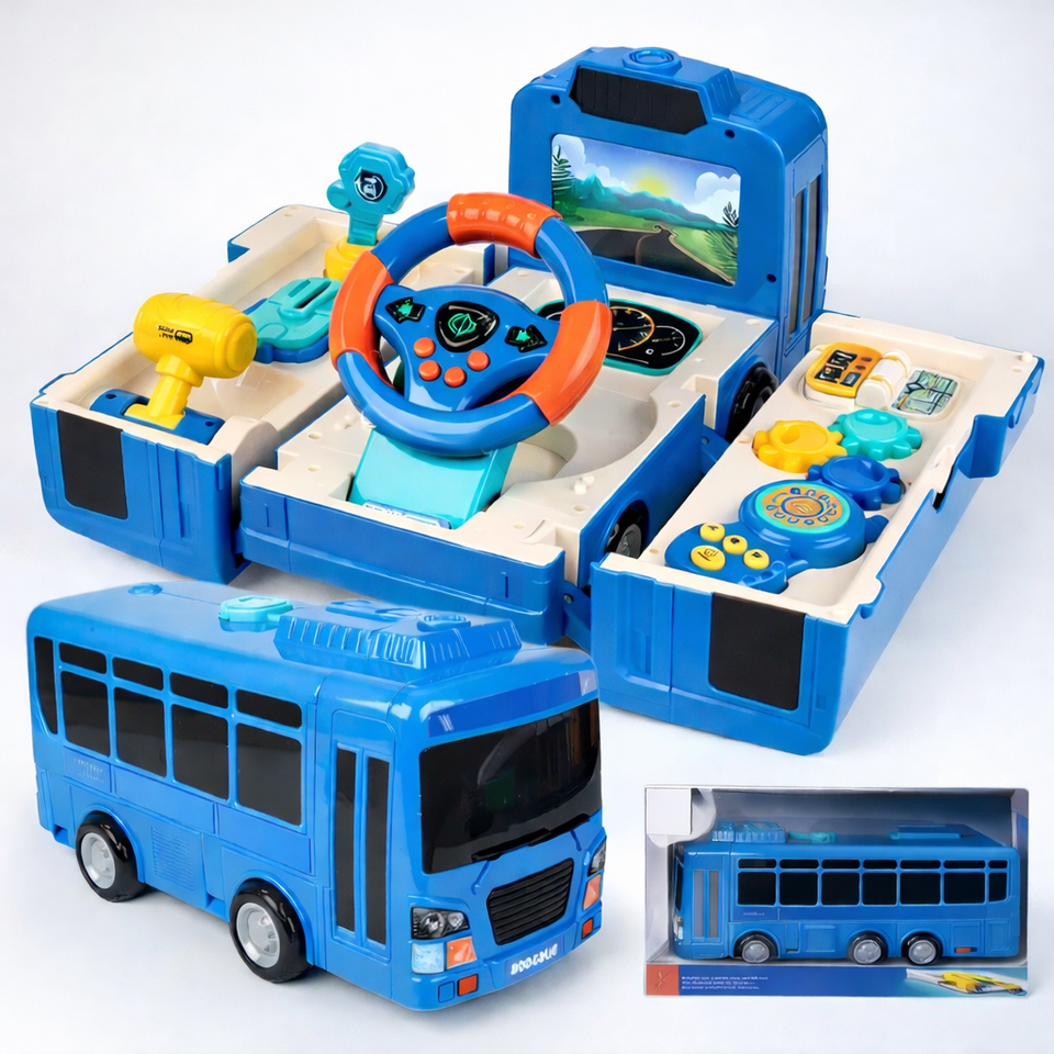 2-in-1 Transforming Activity Bus Play Set – Learning & Driving Adventure