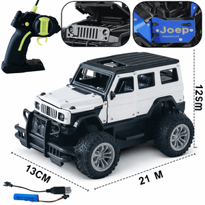 2.4GHz Off-Road Metal Body Remote Control Rock Crawler Jeep with Opening Doors & All-Terrain Tires