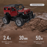 2.4GHz Off-Road Metal Body Remote Control Rock Crawler Jeep with Opening Doors & All-Terrain Tires