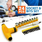 24 Pieces Socket and Bits Tool Set