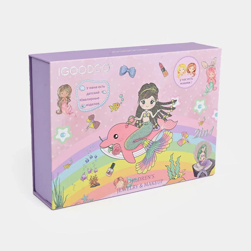🌈 25+ Elements Mermaid Dream Glow Makeup & Jewellery Creative Box