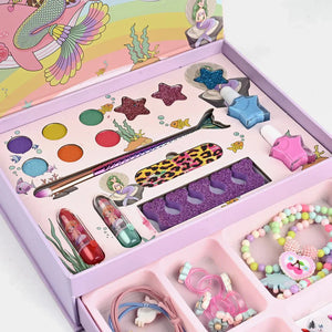 🌈 25+ Elements Mermaid Dream Glow Makeup & Jewellery Creative Box