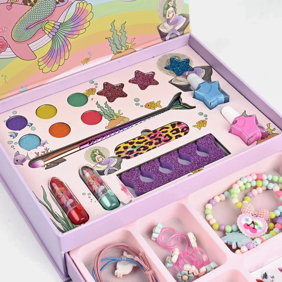 🌈 25+ Elements Mermaid Dream Glow Makeup & Jewellery Creative Box