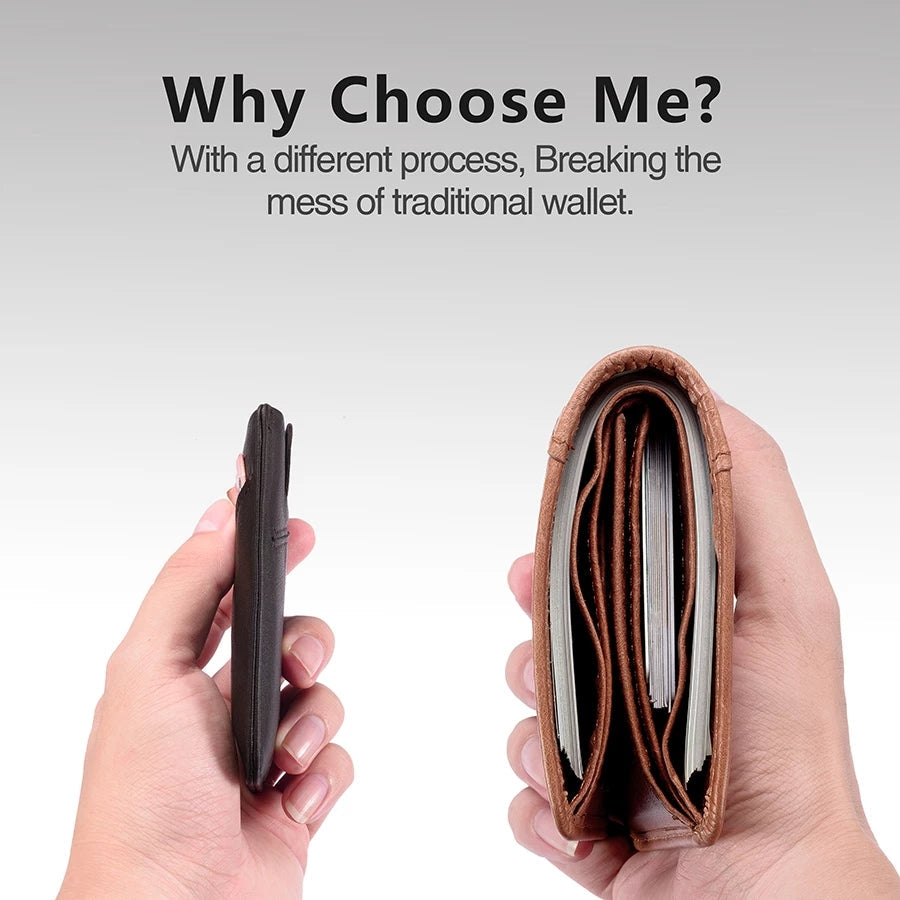 NewBring Slim Business PU Leather Wallet Card Holder