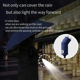 Fully automatic umbrella with rotatable LED flashlight, business wind resistant folding umbrella