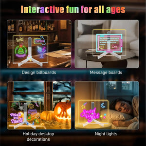 Acrylic LED Writing and Drawing Board with 7 Colour Pen